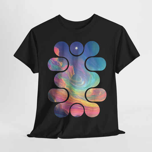 Vibrant Sky Vibes – T-Shirt Trendy Himmelskunst - 100% Baumwolle
