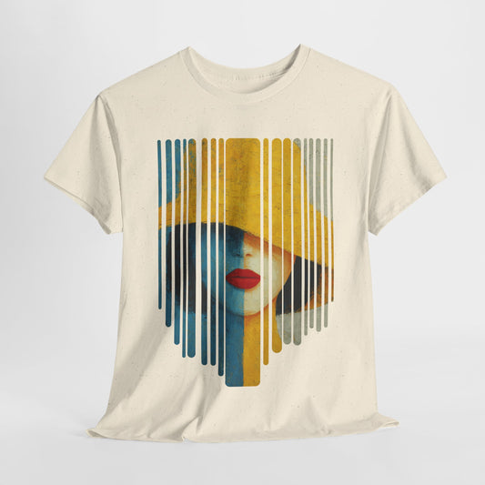 Parallels - T-Shirt Painting Kunst-Dame im gelben Hut - 100% Baumwolle