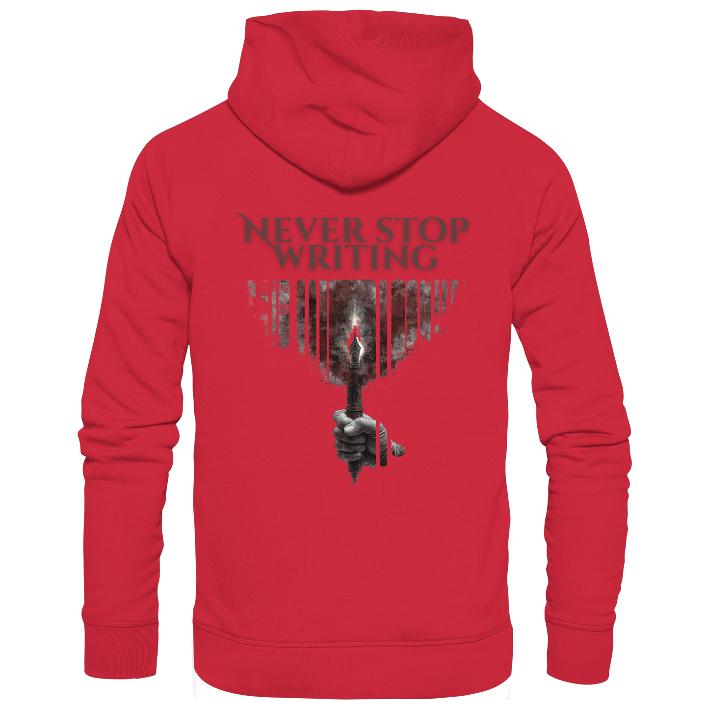 Never Stop Writing - Meaningful Hoodie Design - Bio-Baumwolle & Recyceltes Polyester - Organic Basic Hoodie