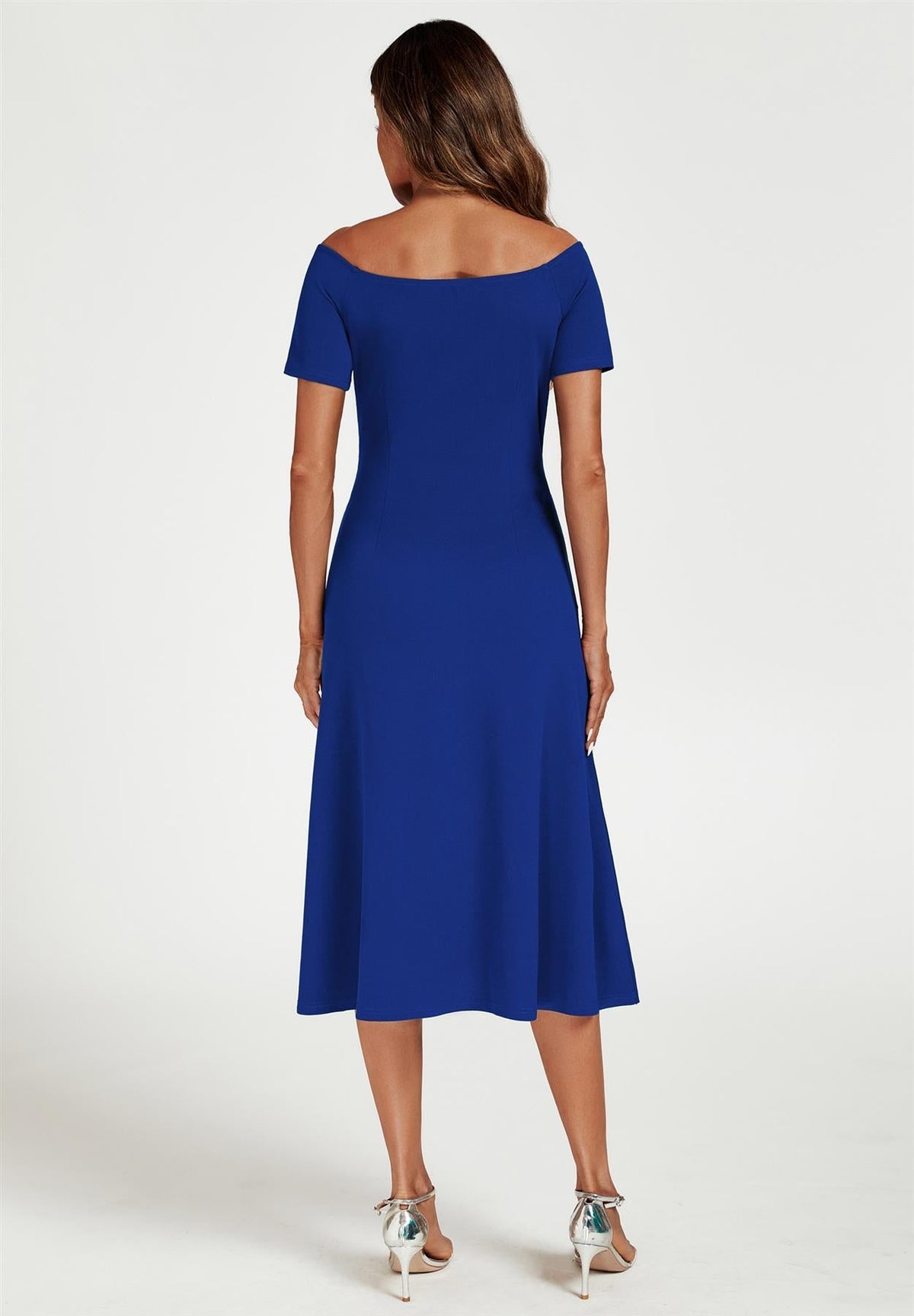 Lapis Carmen Midikleid mit Schleife in Königsblau