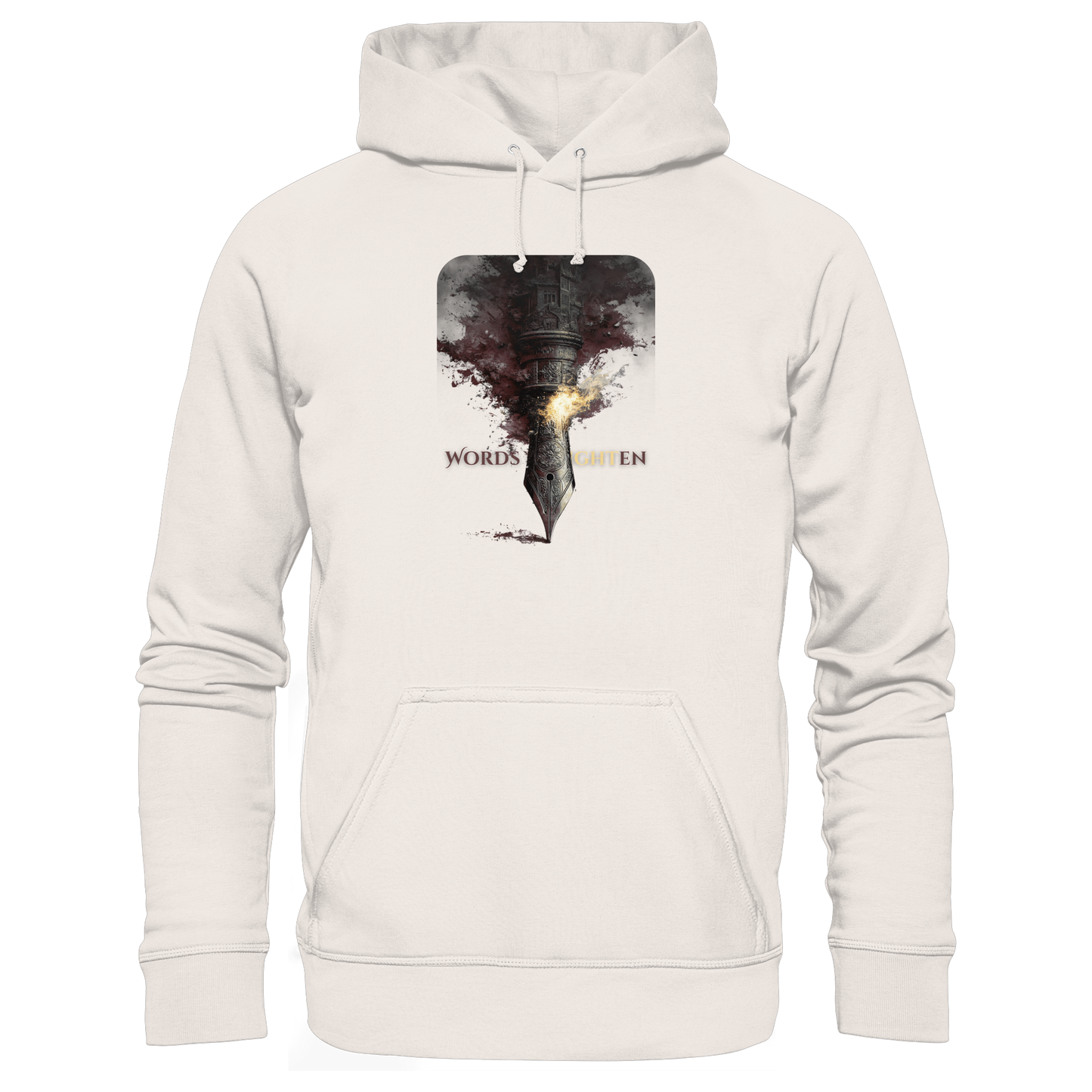 Never Stop Writing - Meaningful Hoodie Design - Bio-Baumwolle & Recyceltes Polyester - Organic Basic Hoodie