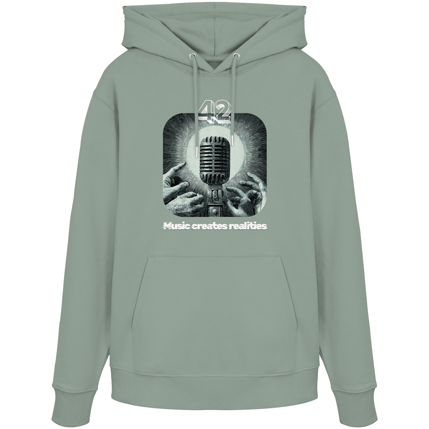 42 Mikrofon - Artistic Designer Hoodie - 100% Bio-Baumwolle