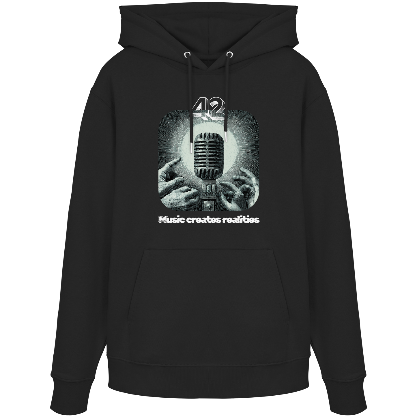 42 Mikrofon - Artistic Designer Hoodie - 100% Bio-Baumwolle