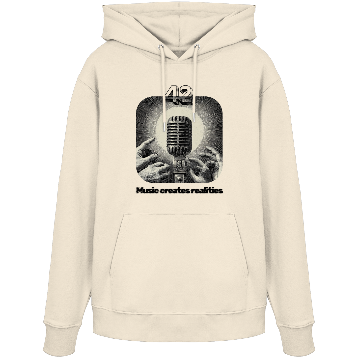 42 Mikrofon - Artistic Designer Hoodie - 100% Bio-Baumwolle