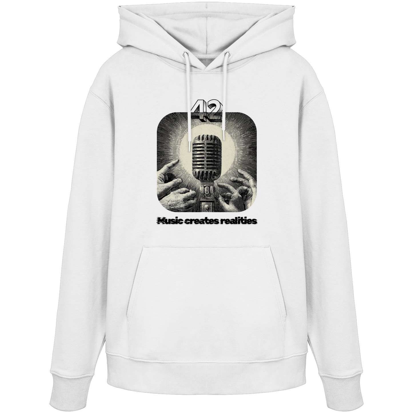 42 Mikrofon - Artistic Designer Hoodie - 100% Bio-Baumwolle
