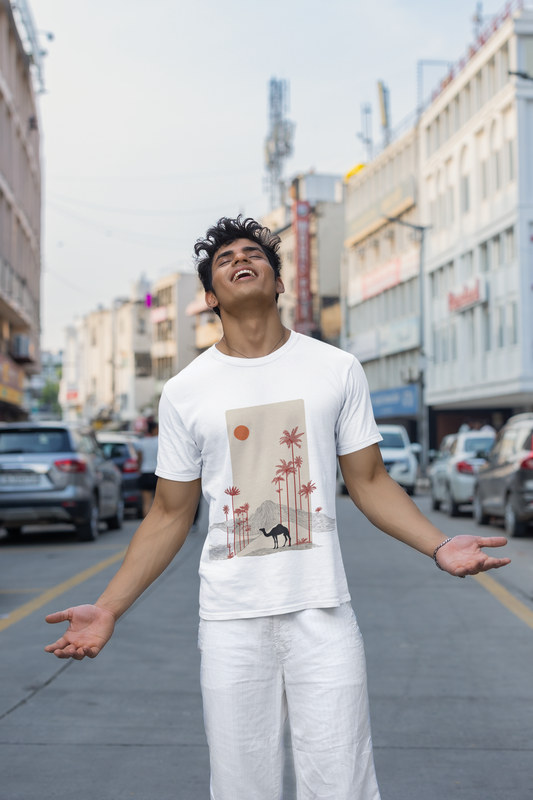 Walking the Orient - T-Shirt Modern Design Unisex - 100% Baumwolle