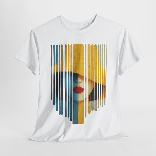 Parallels - T-Shirt Painting Kunst-Dame im gelben Hut