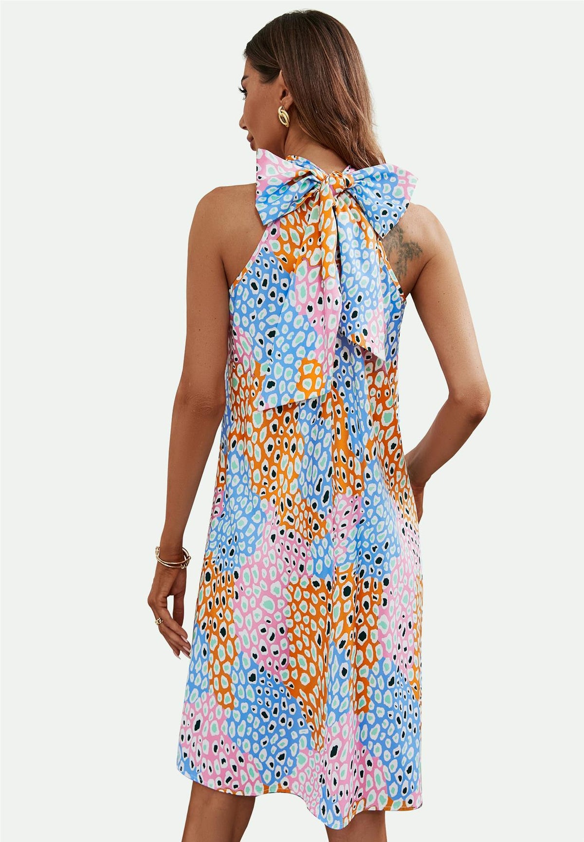 Sorbet Neckholderkleid mit Farbmosaik