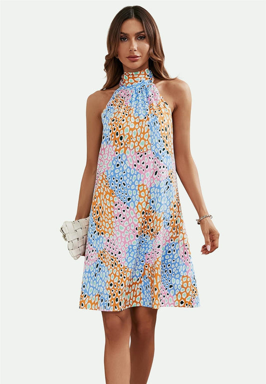 Sorbet Neckholderkleid mit Farbmosaik