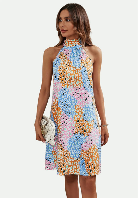 Sorbet Neckholderkleid mit Farbmosaik