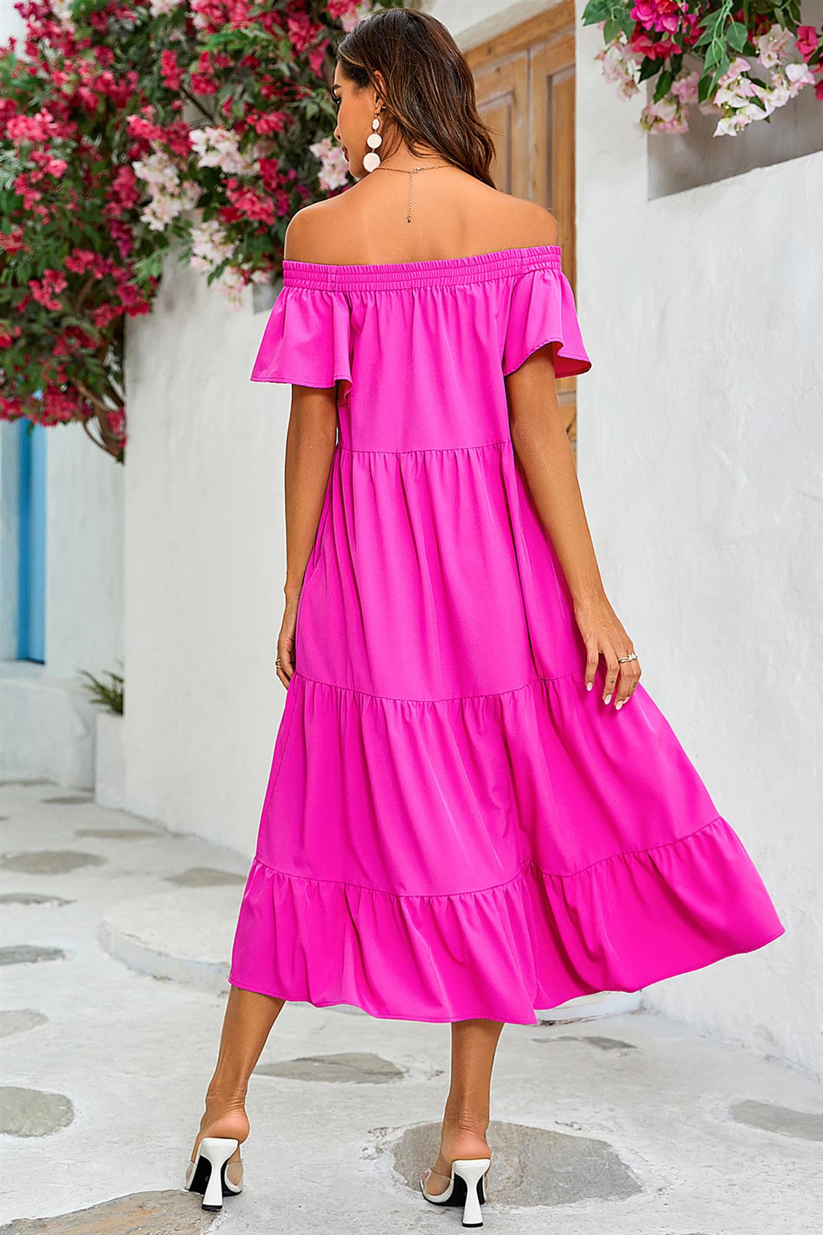 Bougainvillea Carmen Midikleid mit Stufenrock