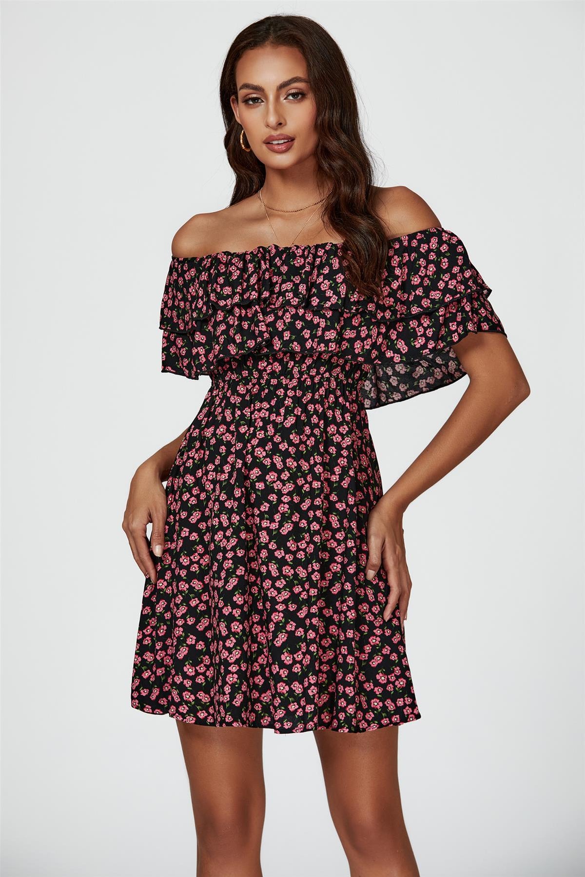 Dolce Vita Carmen Minikleid mit Blümchen