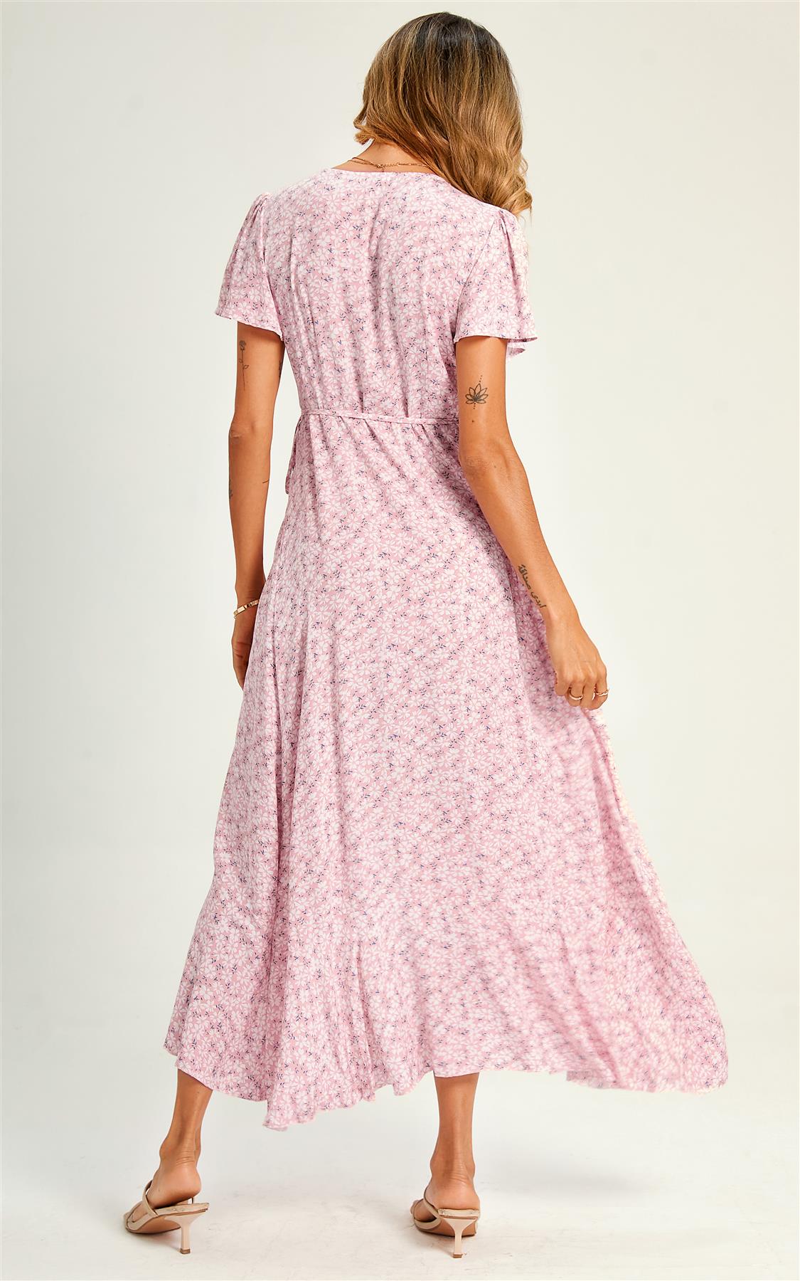 Kirschblüte Maxikleid mit High Low Saum